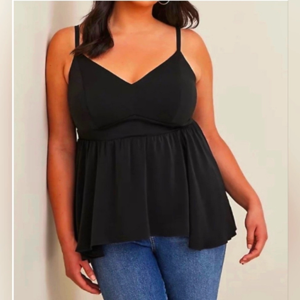 Torrid Black Peplum Camisole Top..SIZE:2